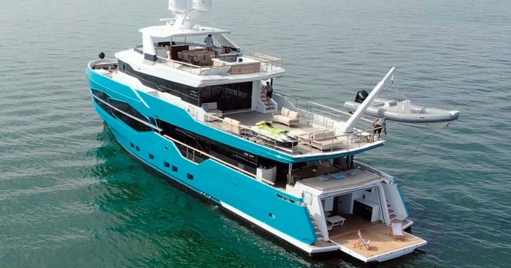 Aft view of explorer yacht 'Seven Diamonds'