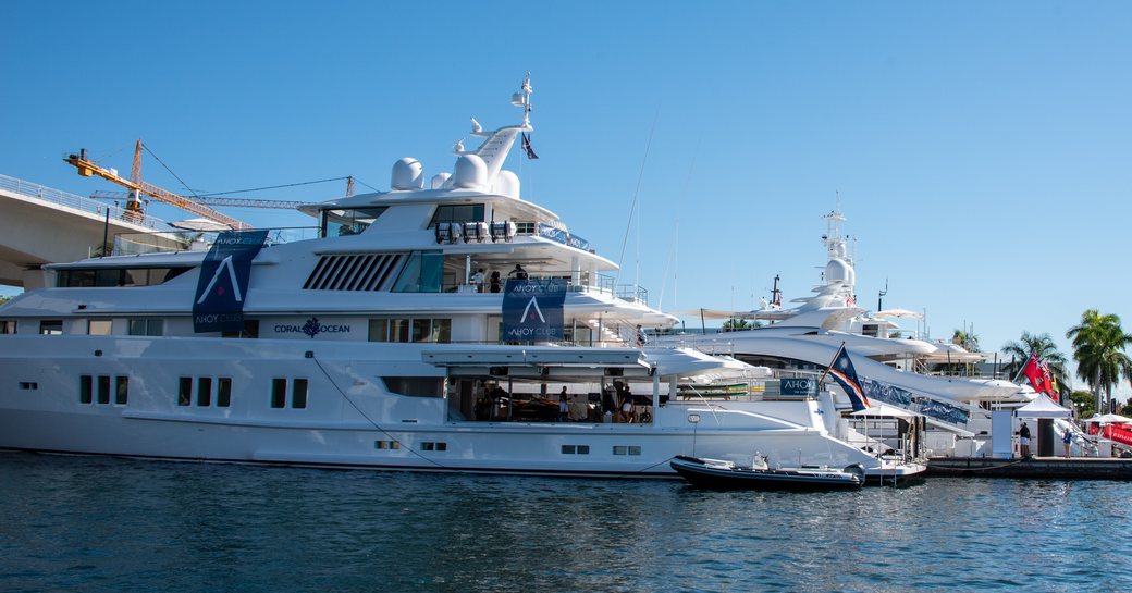 Charter yacht CORAL OCEAN in the Superyacht Village at FLIBS 2022