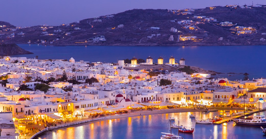 Mykonos at night