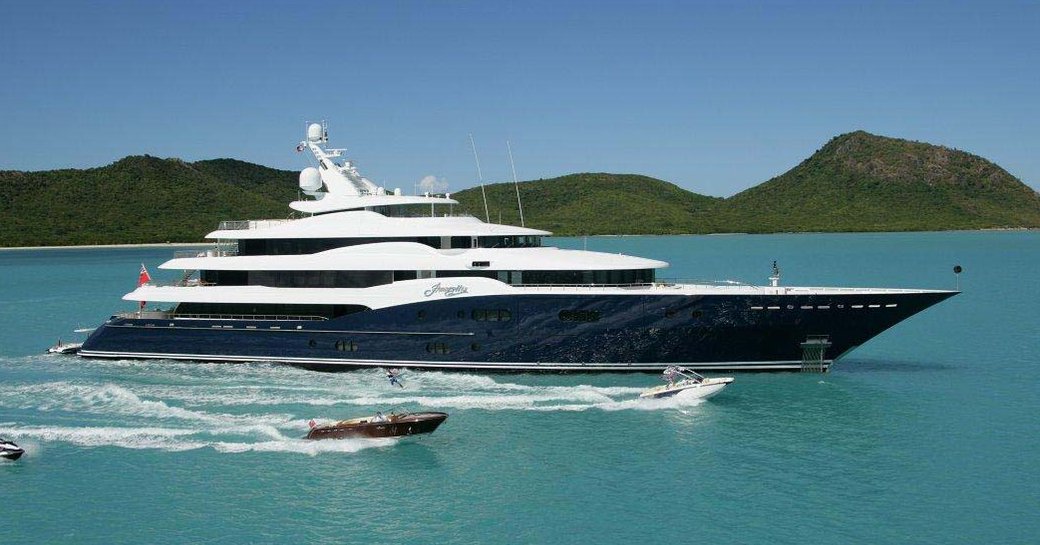 Superyacht charter AMARYLLIS with water toys speeding alongside