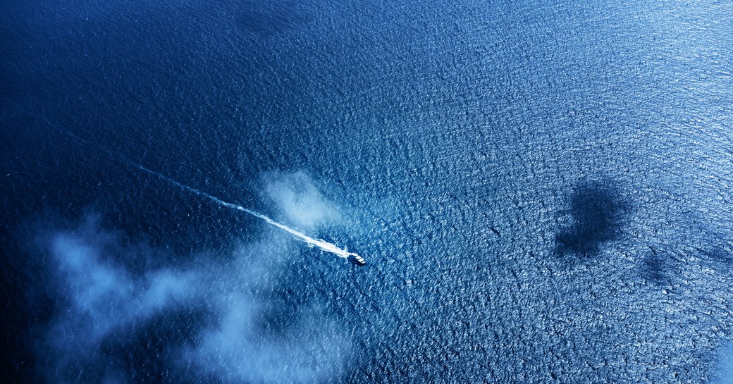 Speed boat on the tropical sea, Seychelles