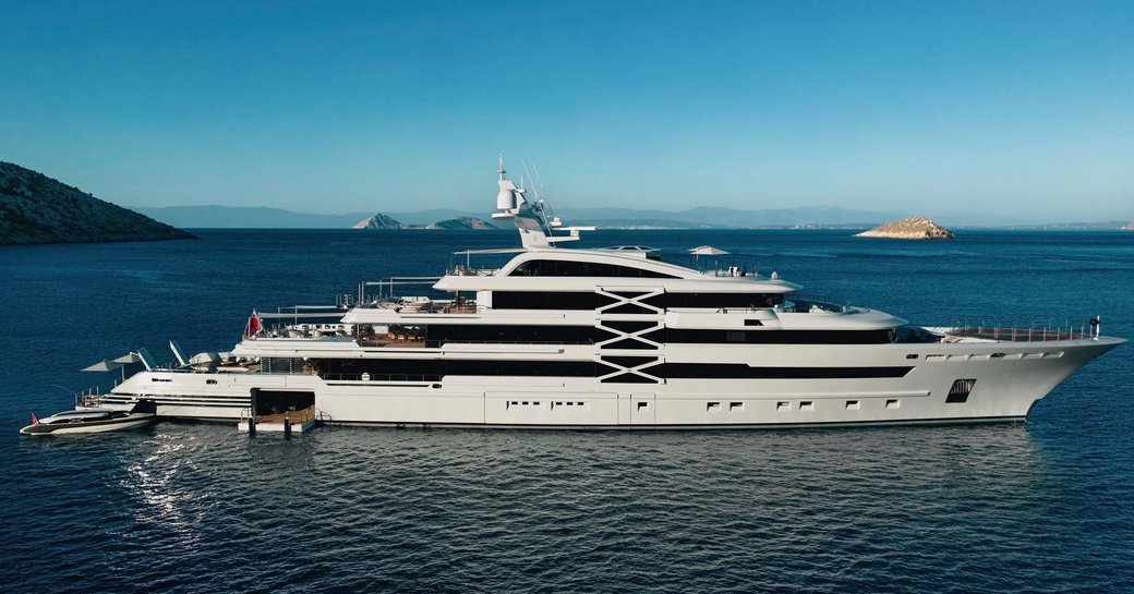 Luxury yacht charter PROJECT X at anchor