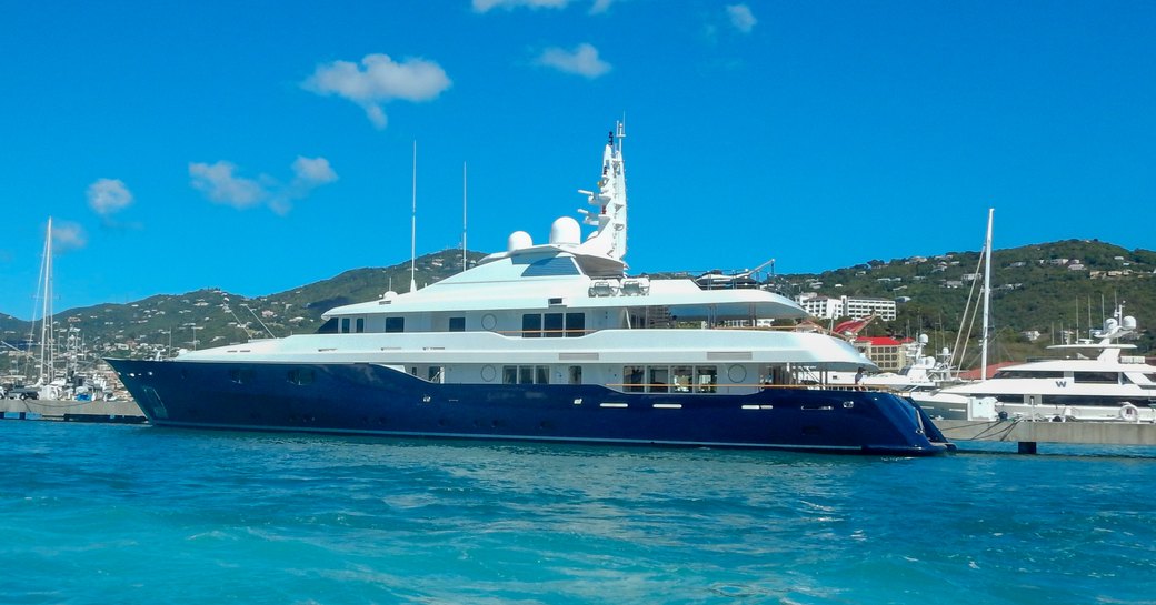 Motor yacht charter berthed in USVIs