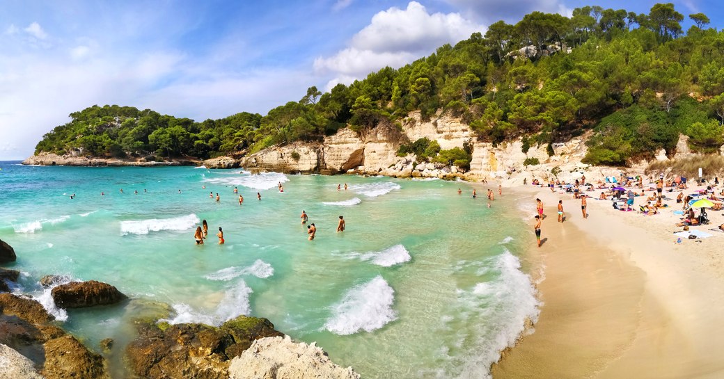 tranquil waters at Menorca beach in Spain