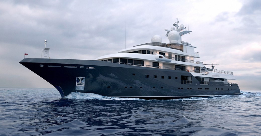 expedition yacht Planet Nine underway on a luxury yacht charter