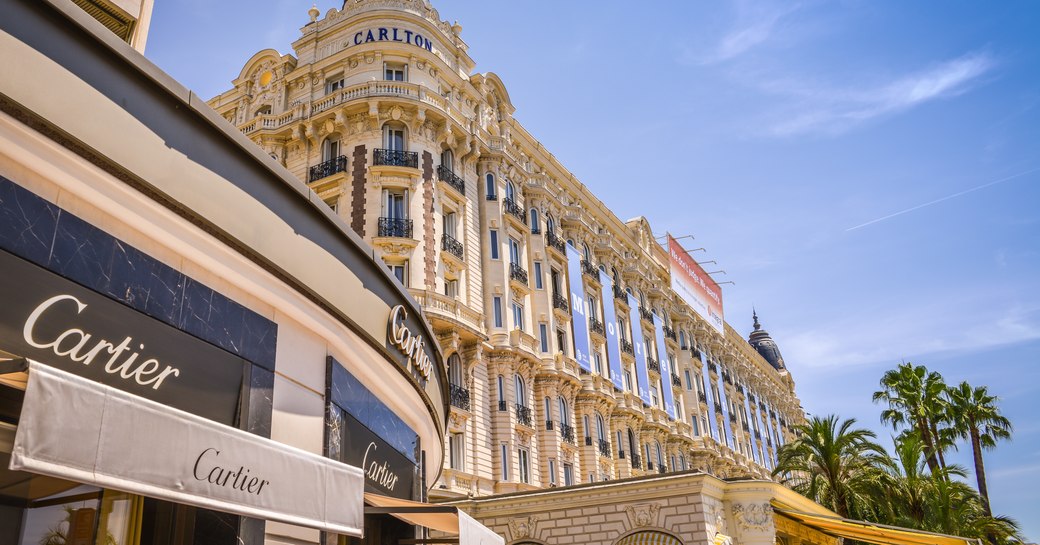 Cartier storefront along Cannes' Boulevard de la Croisette