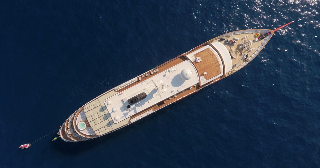 Superyacht CHAKRA viewed from above