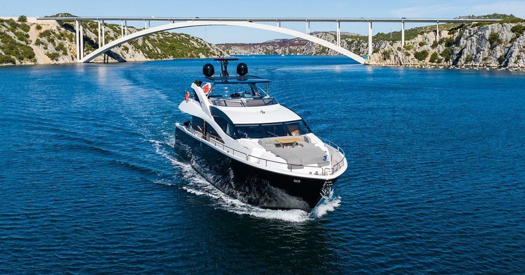 Charter yacht BLACK MAMBA underway