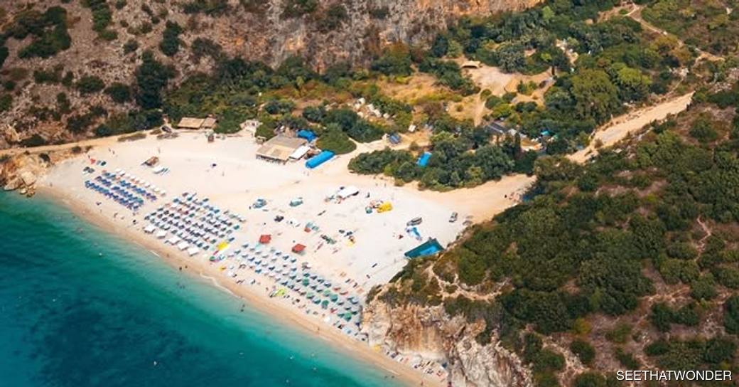 Gjipe Beach aerial view