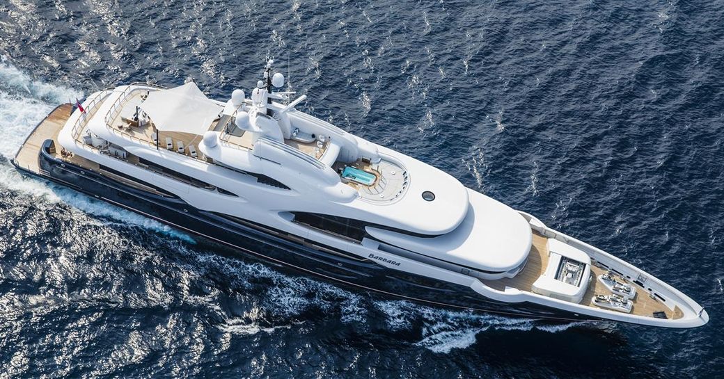 charter yacht Barbara underway on a Mediterranean yachting vacation