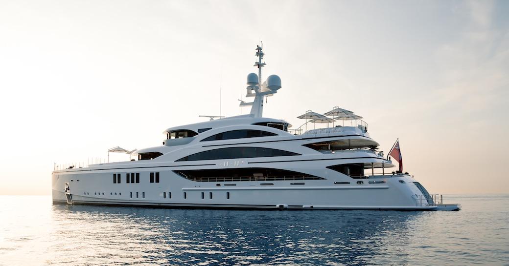 superyacht 11/11 anchors on a Mediterranean yacht charter 