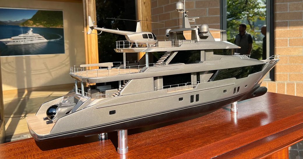 Scale model of charter yacht Project ZEMBRA on display