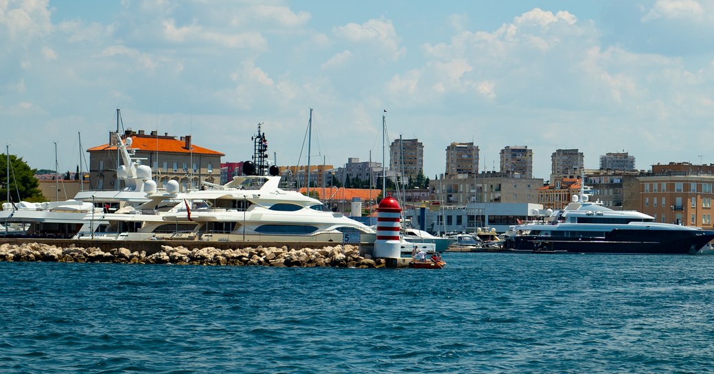 Superyacht charters berthed in Zadar Cruise Port