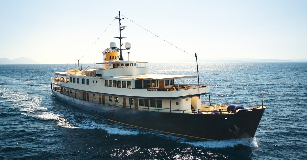 Charter yacht SEAGULL II underway, surrounded by sea