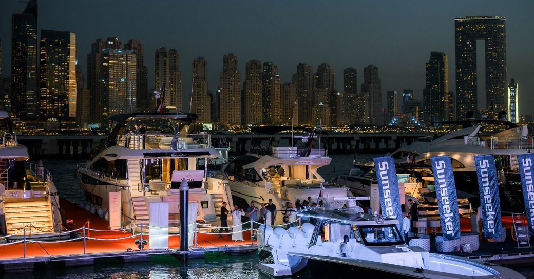 Dubai Harbour and Sunseeker flags