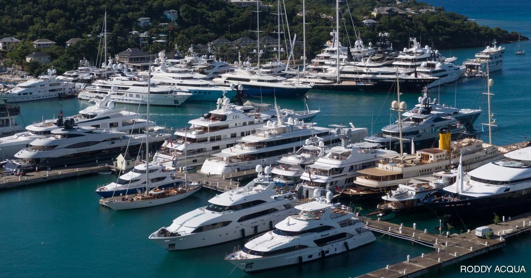 Superyacht charters berthed in Antigua Yacht Club Marina 