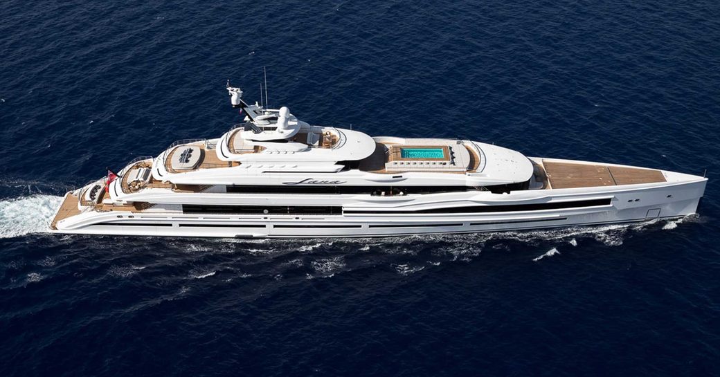 Superyacht Lana cruising open waters