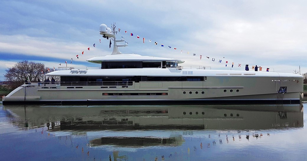 superyacht ‘Endeavour II’, at her launch in early 2017, will appear at the Monaco Yacht Show 2017