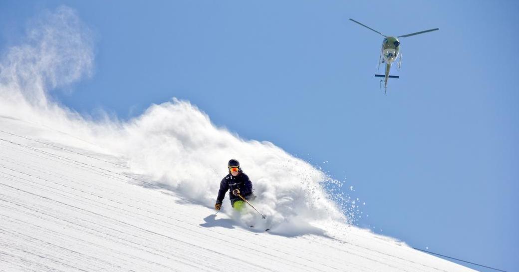 Yacht charter guest heli skiing 