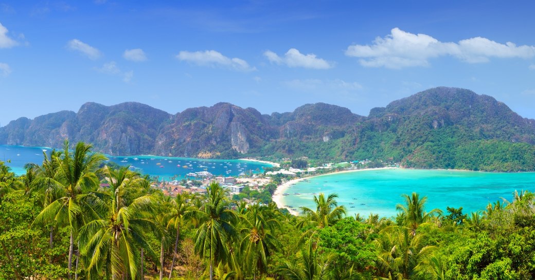 Panorama of Phi phi island viewpoint, Krabi, Thailand