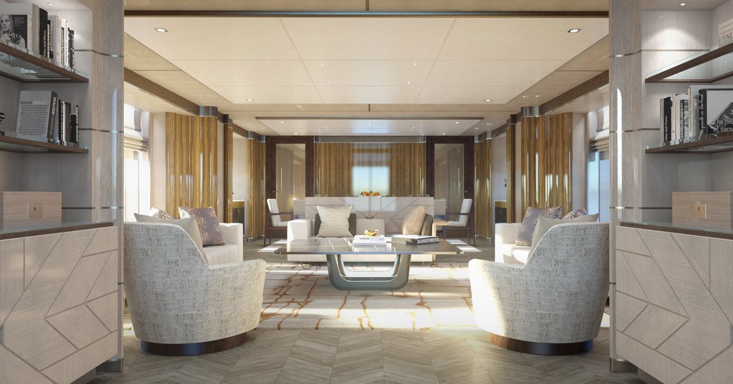 Light filled interiors of superyacht MOSKITO