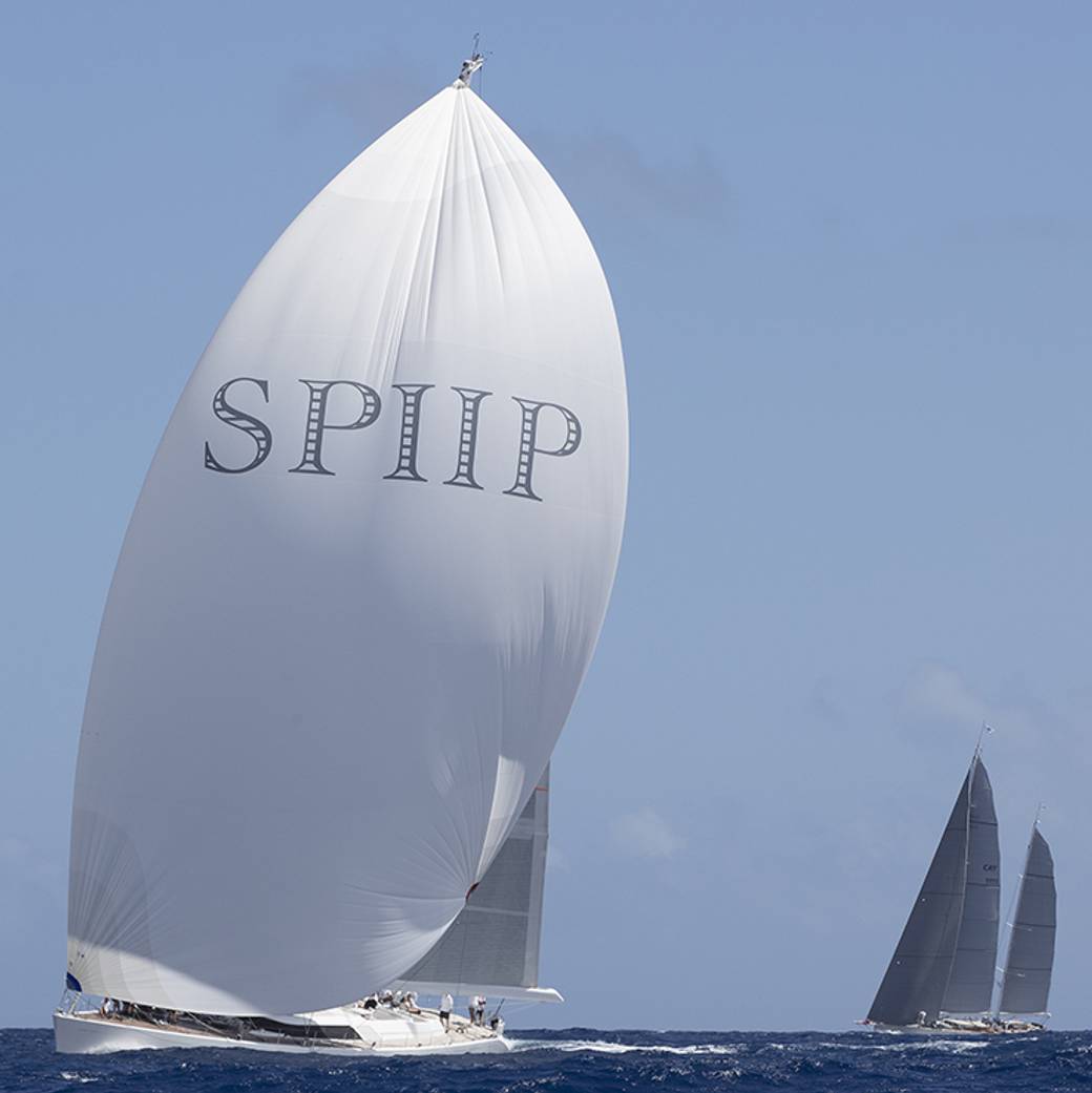 sailing yacht SPIIP competing at the Superyacht Challenge Antigua