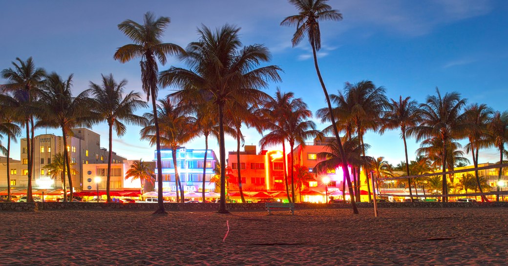 Downtown Miami and neon lights