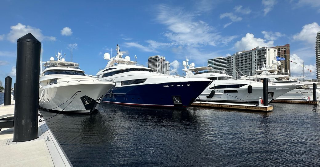 Superyacht charters berthed at FLIBS