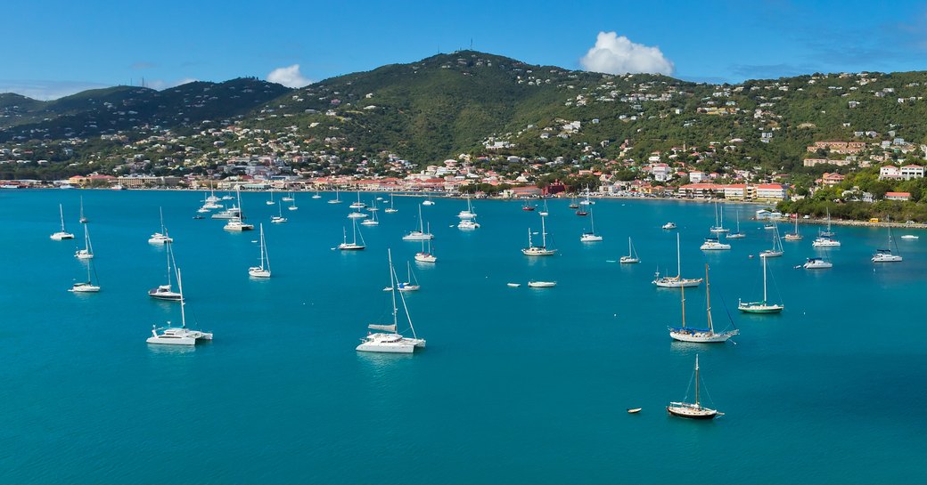 Sailing yacht charters at anchor in USVIs