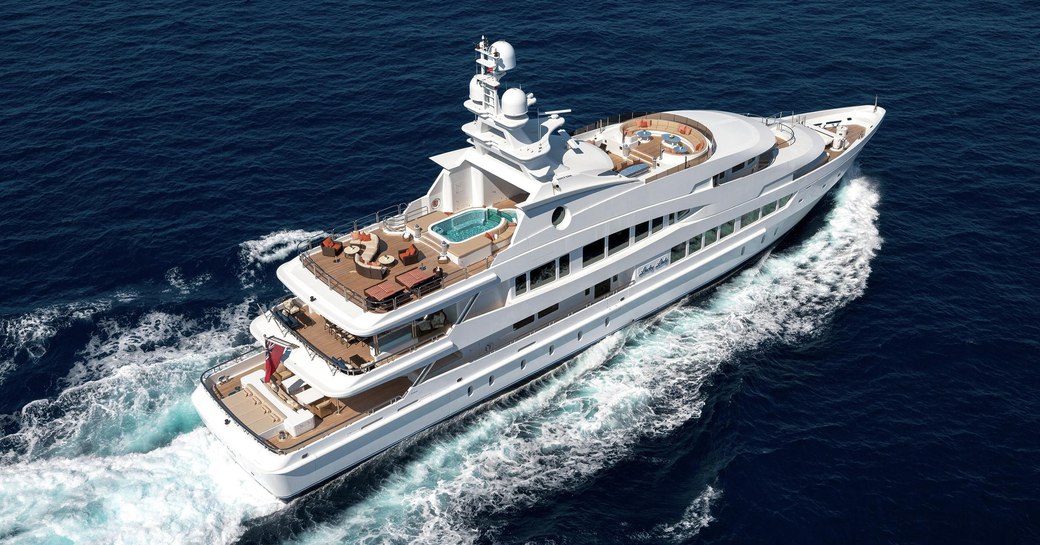 superyacht Lucky Lady cruising on a Caribbean yacht charter