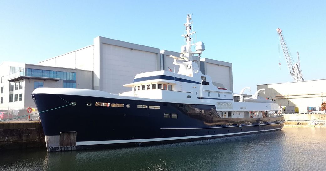 Charter yacht STEEL berthed