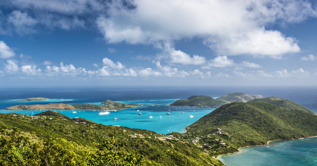 aerial view of Virgin Gorda in the British Virgin Islands 