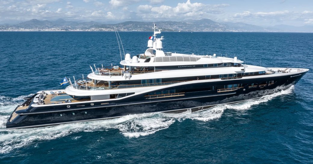 Mediterranean yacht charter CARINTHIA VII underway, surrounded by sea
