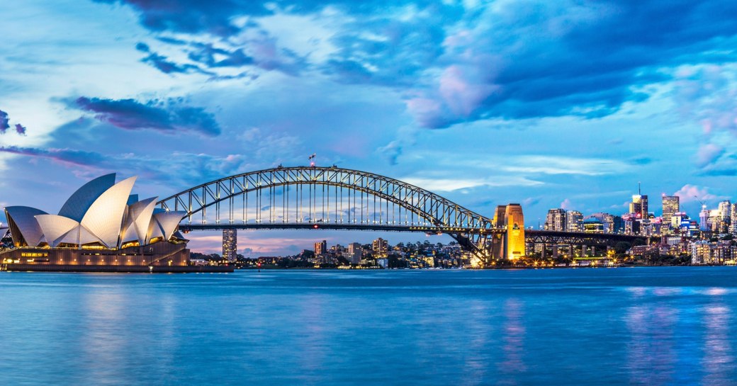 A view of the Sydney skyline at twilight