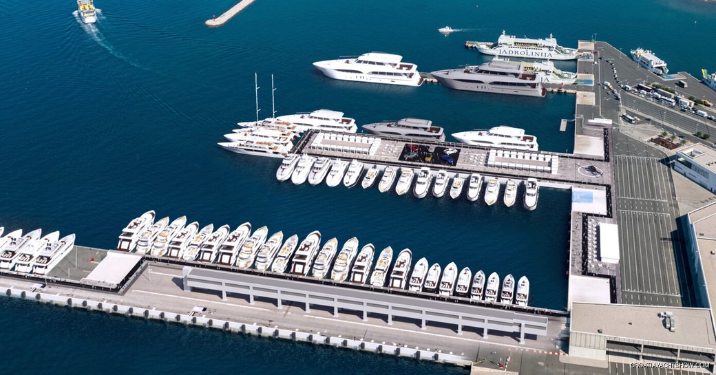 Aerial view looking down on Zadar Cruise Port