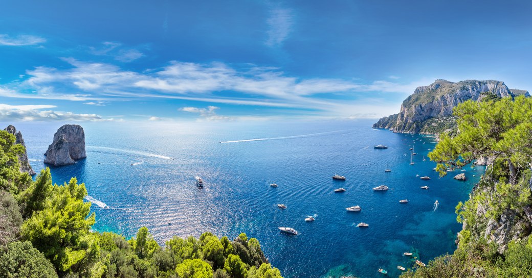 Capri island in a beautiful summer day in Italy