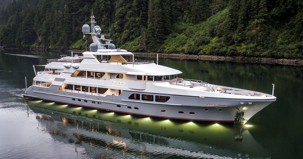 superyacht Endless Summer cruising on a luxury charter vacation in New Zealand