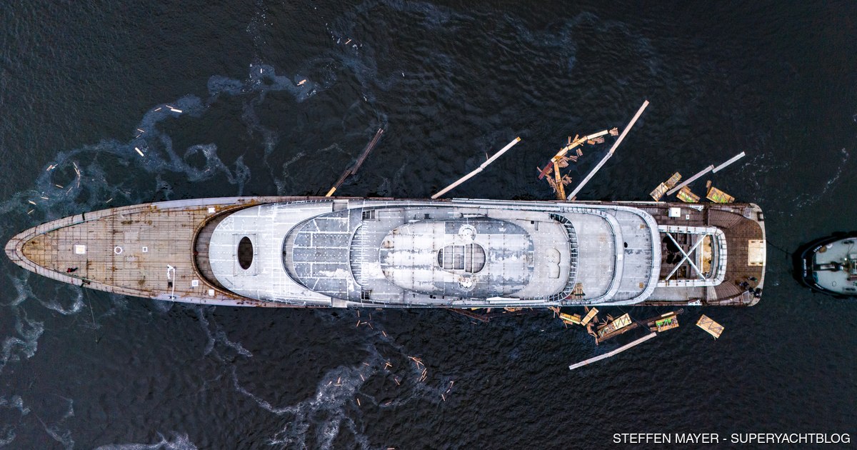 First look at 102m Lurssen superyacht JASSJ as she launches in Germany ...