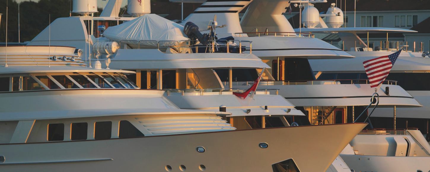 Charter yachts in Newport Harbour