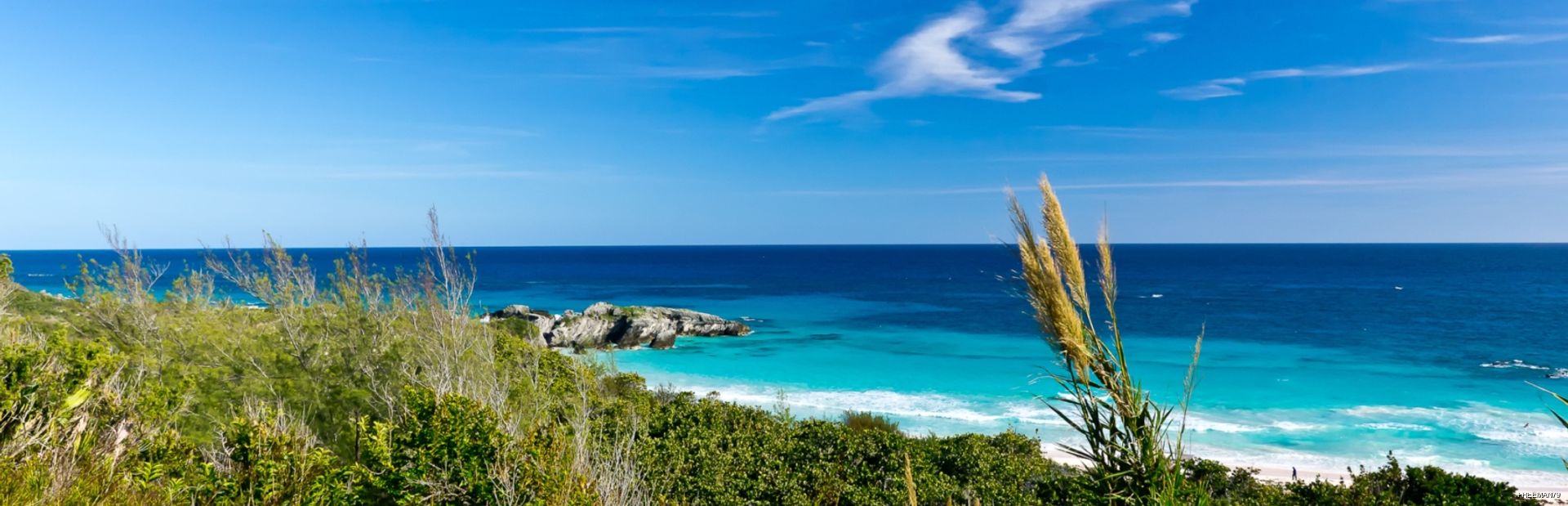 Green Bermudian coastline
