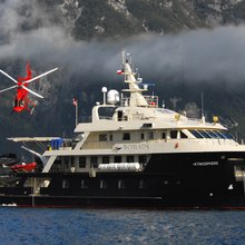 Atmosphere Yacht Profile with Helicopter