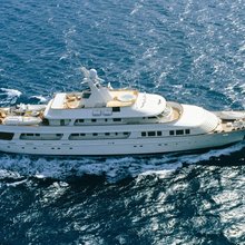 Legend Yacht Running Shot - Aerial View