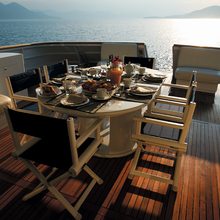 Obsesion Yacht Stern Dining