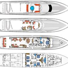 Sea Dreams Yacht Deck Plans