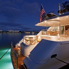 Sojourn Yacht Stern at Night