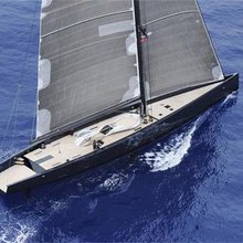 Black Sails Yacht Running Shot - Aerial