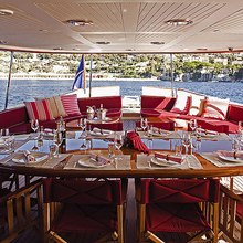 Arriva Yacht Aft Deck Dining