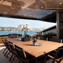 Defiant Yacht Aft Deck Dining