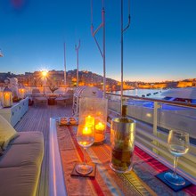 Sanssouci Star Yacht Deck Seating Night
