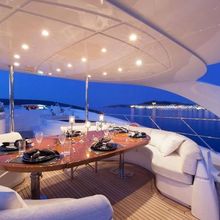 Whispering Angel Yacht Sundeck dining
